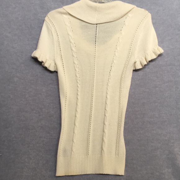 Arden B Scoop Neck w/ Cowl Wool Blend Short Sleeve Sweater - Picture 2 of 12